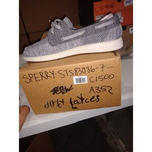Sperry Top-Sider Women's Oasis Dock Knit Boat Shoe 7 Grey